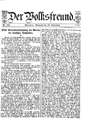 Der Volksfreund Mittwoch 29. September 1875