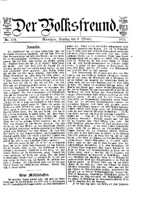 Der Volksfreund Samstag 9. Oktober 1875