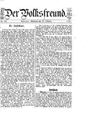 Der Volksfreund Mittwoch 13. Oktober 1875