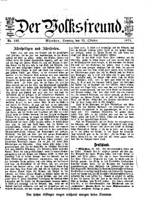 Der Volksfreund Sonntag 31. Oktober 1875