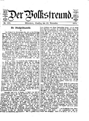 Der Volksfreund Samstag 13. November 1875