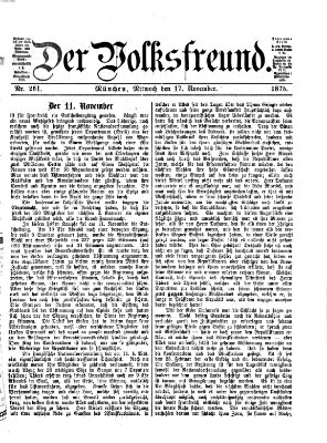 Der Volksfreund Mittwoch 17. November 1875