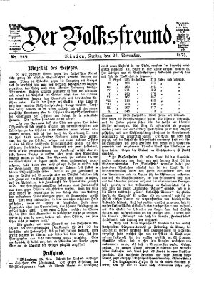 Der Volksfreund Freitag 26. November 1875