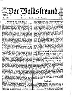 Der Volksfreund Sonntag 28. November 1875