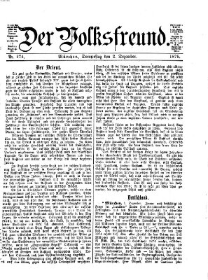 Der Volksfreund Donnerstag 2. Dezember 1875