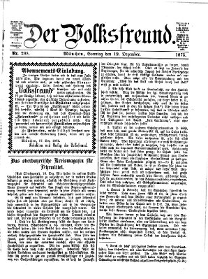 Der Volksfreund Sonntag 19. Dezember 1875