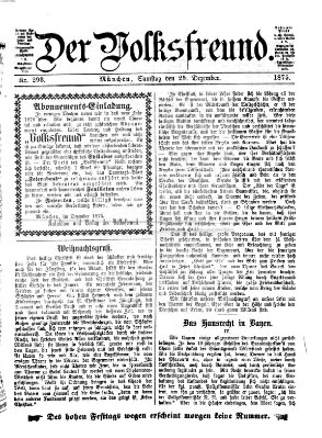 Der Volksfreund Samstag 25. Dezember 1875