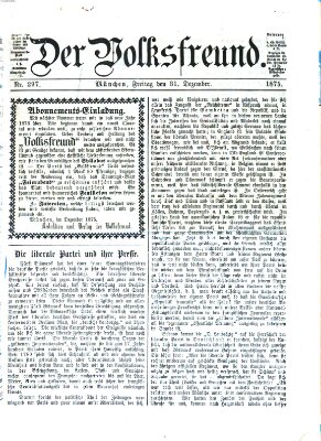 Der Volksfreund Freitag 31. Dezember 1875