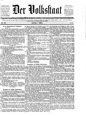 Der Volksstaat Sonntag 7. März 1875