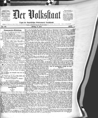 Der Volksstaat Freitag 18. Juni 1875