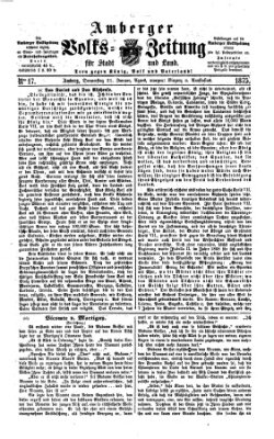 Amberger Volks-Zeitung für Stadt und Land Donnerstag 21. Januar 1875