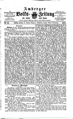 Amberger Volks-Zeitung für Stadt und Land Freitag 22. Januar 1875