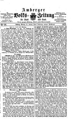 Amberger Volks-Zeitung für Stadt und Land Montag 25. Januar 1875