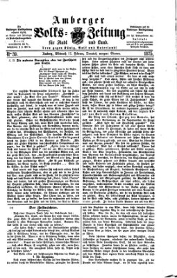 Amberger Volks-Zeitung für Stadt und Land Mittwoch 17. Februar 1875