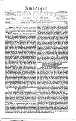 Amberger Volks-Zeitung für Stadt und Land Montag 1. März 1875