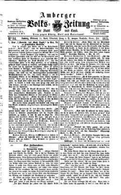 Amberger Volks-Zeitung für Stadt und Land Mittwoch 14. April 1875