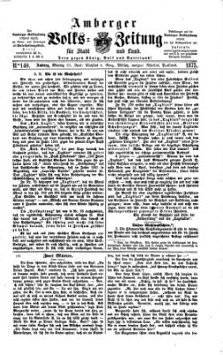 Amberger Volks-Zeitung für Stadt und Land Montag 21. Juni 1875