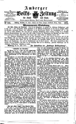 Amberger Volks-Zeitung für Stadt und Land Samstag 26. Juni 1875