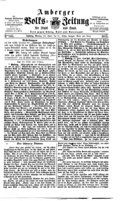 Amberger Volks-Zeitung für Stadt und Land Montag 28. Juni 1875