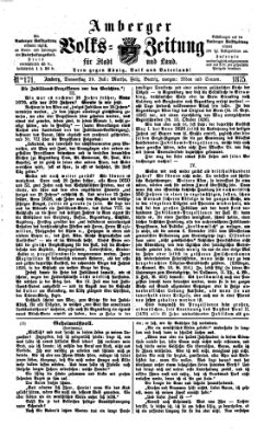 Amberger Volks-Zeitung für Stadt und Land Donnerstag 29. Juli 1875