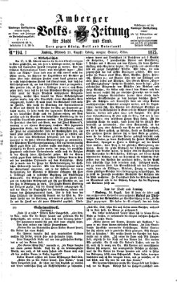 Amberger Volks-Zeitung für Stadt und Land Mittwoch 25. August 1875