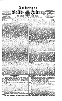 Amberger Volks-Zeitung für Stadt und Land Montag 6. September 1875