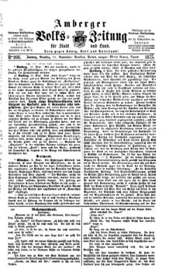 Amberger Volks-Zeitung für Stadt und Land Samstag 11. September 1875