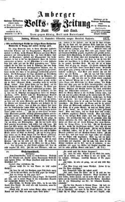 Amberger Volks-Zeitung für Stadt und Land Mittwoch 15. September 1875