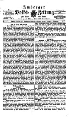 Amberger Volks-Zeitung für Stadt und Land Freitag 17. September 1875