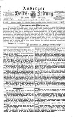 Amberger Volks-Zeitung für Stadt und Land Samstag 25. September 1875