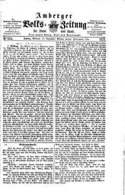 Amberger Volks-Zeitung für Stadt und Land Mittwoch 29. September 1875