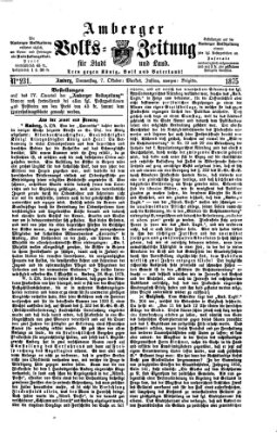 Amberger Volks-Zeitung für Stadt und Land Donnerstag 7. Oktober 1875