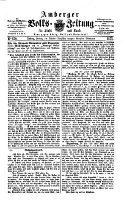 Amberger Volks-Zeitung für Stadt und Land Freitag 29. Oktober 1875