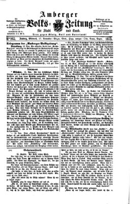 Amberger Volks-Zeitung für Stadt und Land Mittwoch 17. November 1875