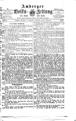 Amberger Volks-Zeitung für Stadt und Land Samstag 27. November 1875