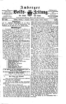 Amberger Volks-Zeitung für Stadt und Land Samstag 4. Dezember 1875