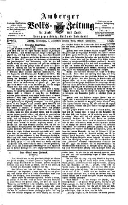 Amberger Volks-Zeitung für Stadt und Land Donnerstag 9. Dezember 1875