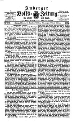 Amberger Volks-Zeitung für Stadt und Land Mittwoch 15. Dezember 1875