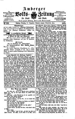 Amberger Volks-Zeitung für Stadt und Land Dienstag 21. Dezember 1875