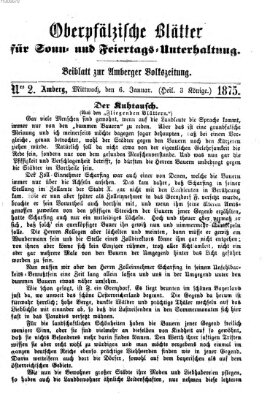 Oberpfälzische Blätter für Sonn- und Feiertags-Unterhaltung (Amberger Volks-Zeitung für Stadt und Land) Mittwoch 6. Januar 1875