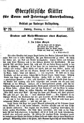 Oberpfälzische Blätter für Sonn- und Feiertags-Unterhaltung (Amberger Volks-Zeitung für Stadt und Land) Sonntag 6. Juni 1875