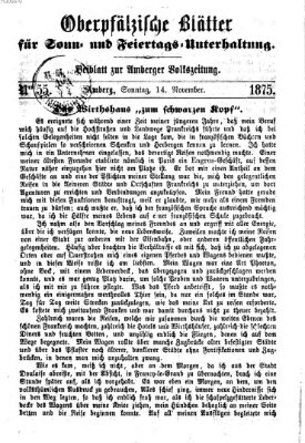 Oberpfälzische Blätter für Sonn- und Feiertags-Unterhaltung (Amberger Volks-Zeitung für Stadt und Land) Sonntag 14. November 1875