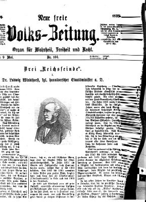 Neue freie Volks-Zeitung Sonntag 9. Mai 1875