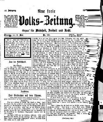 Neue freie Volks-Zeitung Dienstag 11. Mai 1875