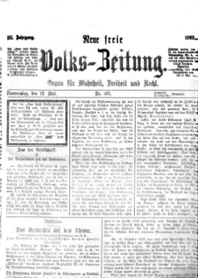 Neue freie Volks-Zeitung Donnerstag 13. Mai 1875