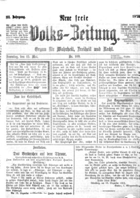 Neue freie Volks-Zeitung Samstag 15. Mai 1875