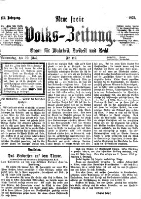 Neue freie Volks-Zeitung Donnerstag 20. Mai 1875