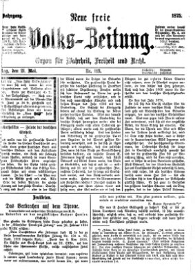 Neue freie Volks-Zeitung Freitag 21. Mai 1875