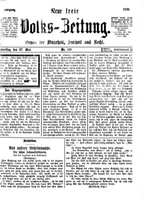 Neue freie Volks-Zeitung Donnerstag 27. Mai 1875