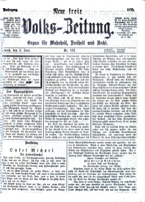 Neue freie Volks-Zeitung Mittwoch 2. Juni 1875